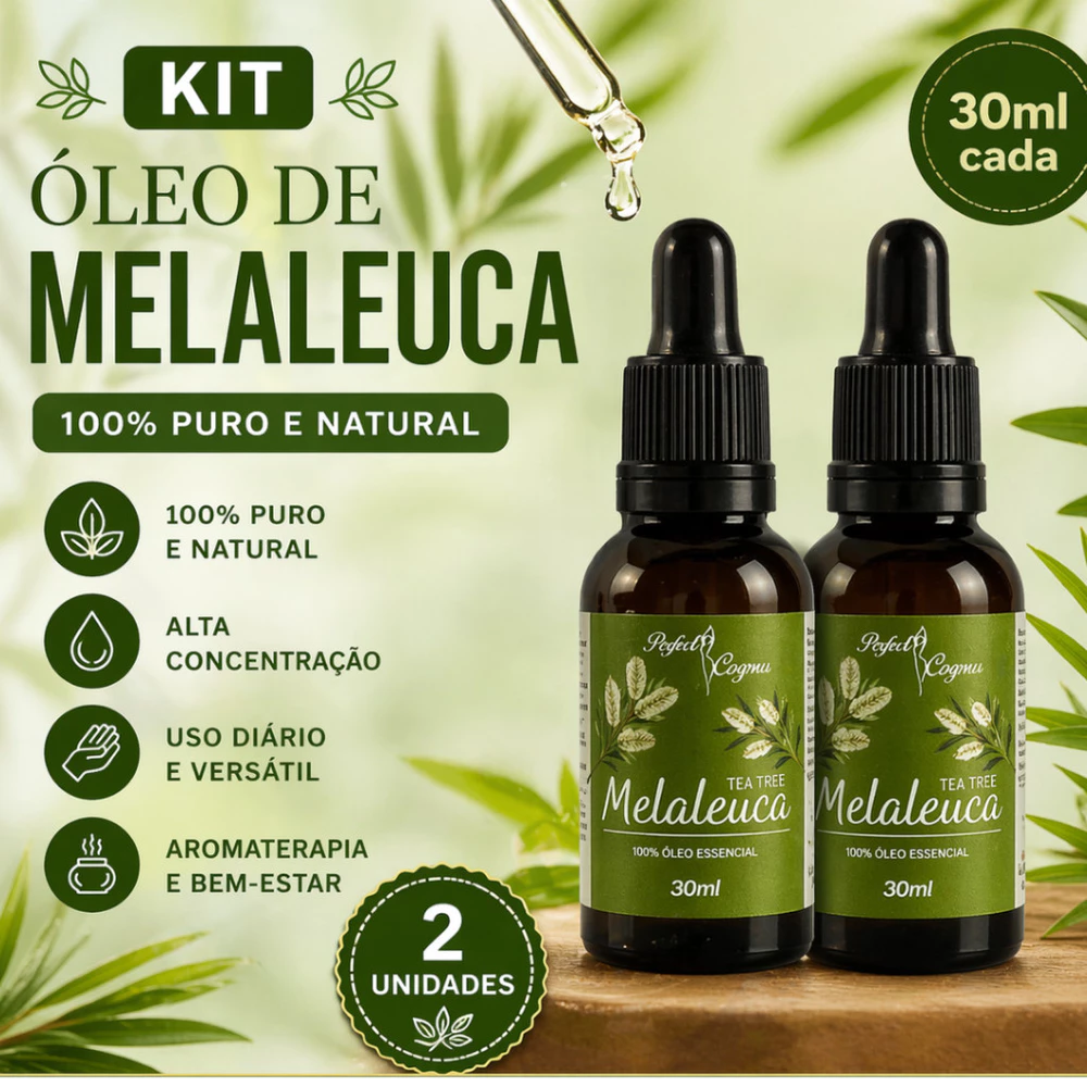 Kit 2 Óleos de Melaleuca 100% Puro – Rotina de Cuidados 30ml