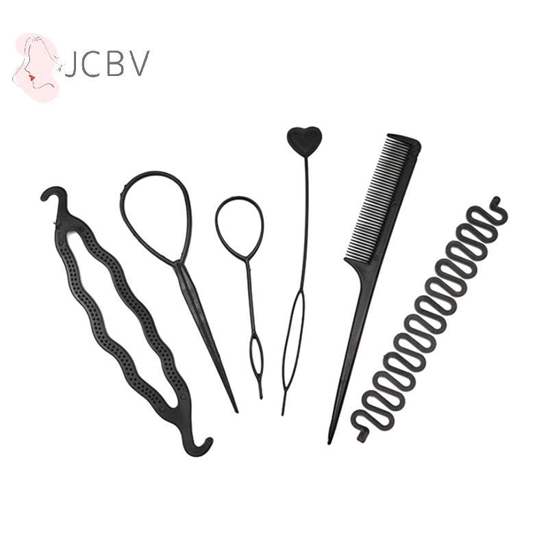 [JCBV] 6 Pçs/Set Múltipla Ferramenta Mágica Trançada De Cabelo Mulheres Menina Donut Bun Maker Grampos Torção Grampo De 