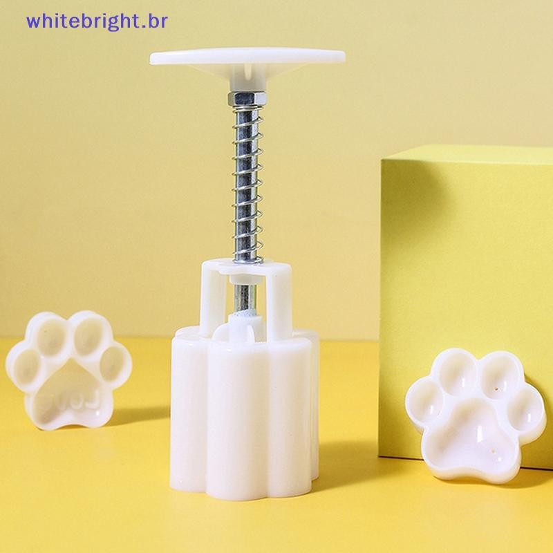 Mini Molde De Bolo De Lua Em Formato De Pata De Gato Fofo , Incluindo 1 E 2 Selos , Lunar De Prensa Manual DIY Feijão Mu