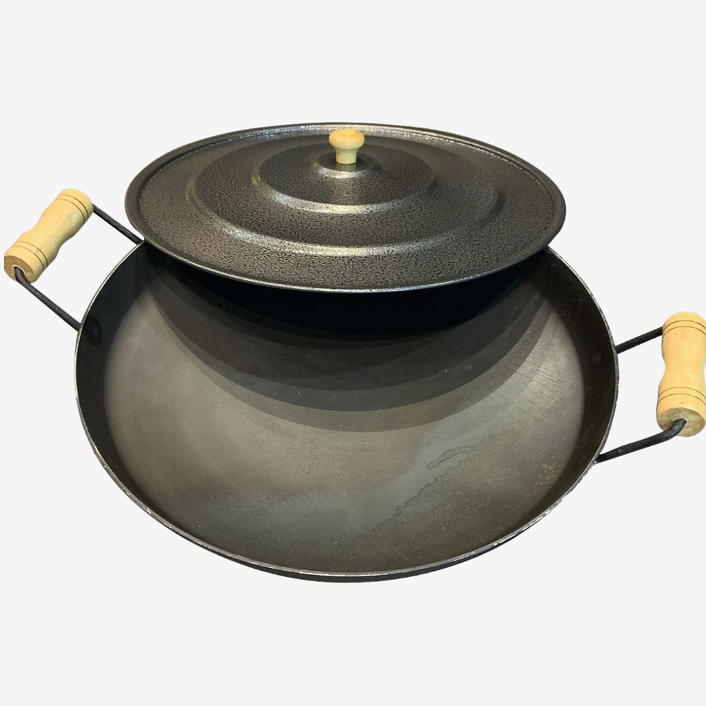 DISCO DE ARADO GRANDE N 60 COM TAMPA FRIGIDEIRA REDONDA TACHO CHAPA RUSTICA DE AÇO REFORÇADO