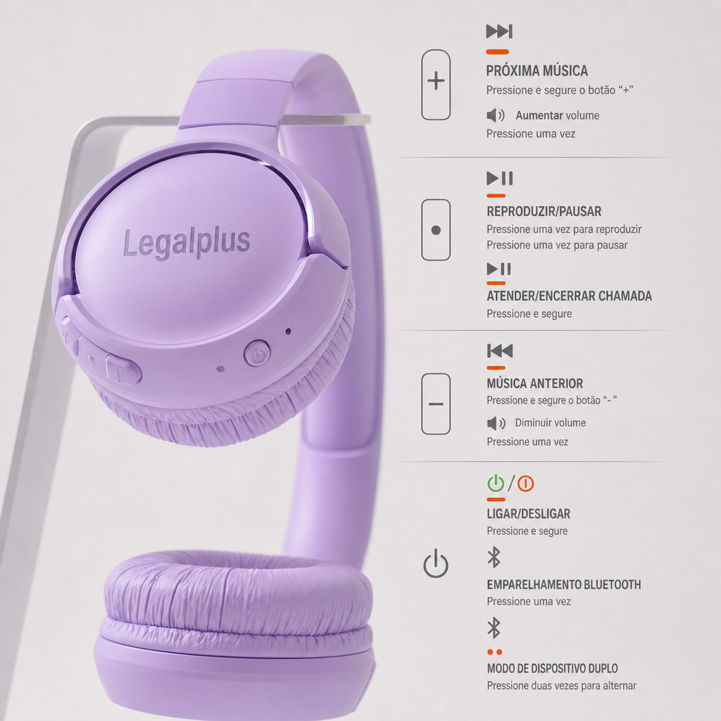 Fone Bluetooth Dobrável ANC Cancelamento de Ruído Hi-Fi 5.3 com Microfone Removível — imagem 2 de 2