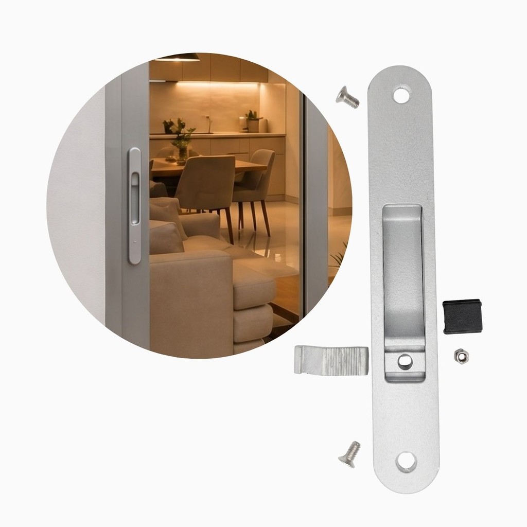 Fecho Trinco Concha Click FEC-630F 162mm Linha ALS Janela Porta Aluminio Fosco Alumifix