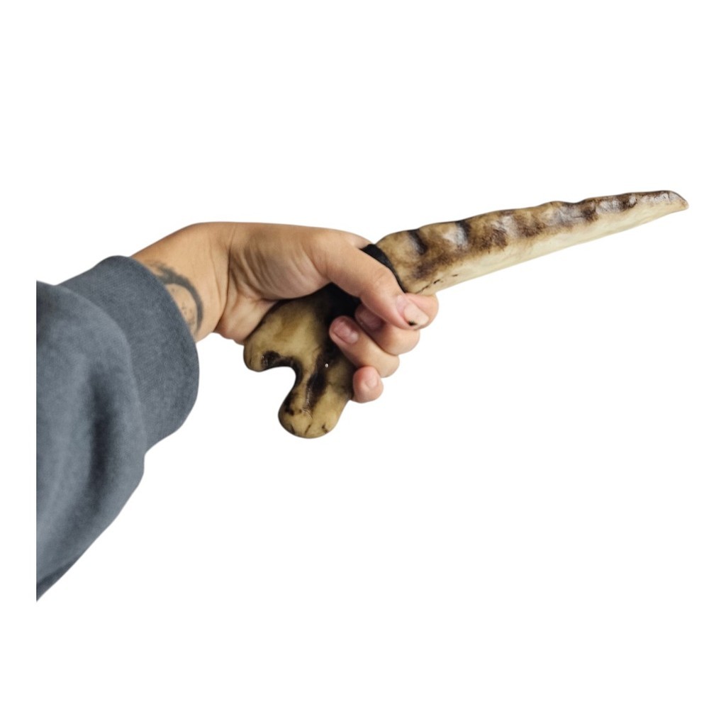 Adaga Medieval Osso 24cm Com Bainha Couro