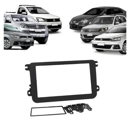 Moldura Painel DVD 2 Din MP5 Central Multimidia VW Jetta Amarok Tiguan Gol Saveiro Voyage G7 G8