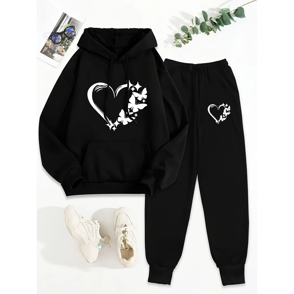 Conjunto De Capuz E Calças De Moleton Unisex Estiloso  Confortavel  Casual  muito Estilo Minimalista