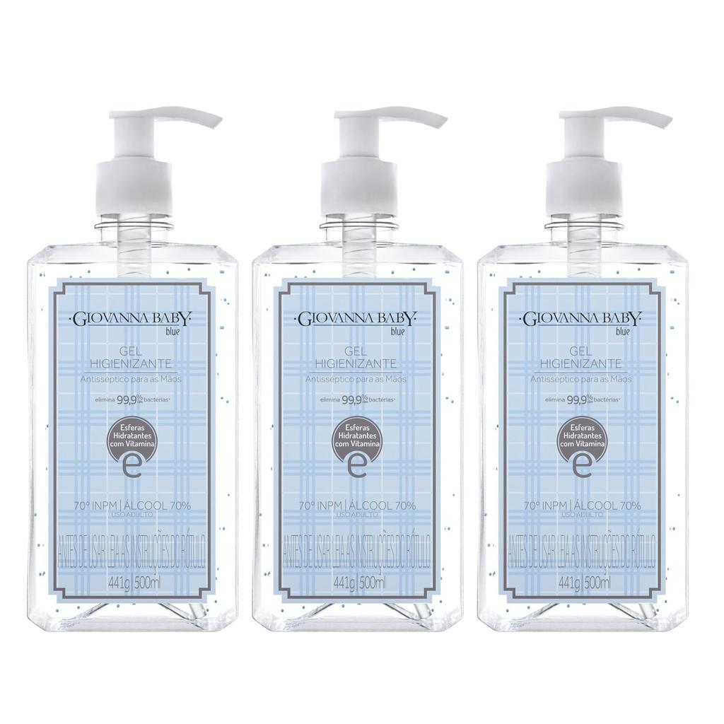 Kit 3 Gel Higienizante Hidratante Blue | Giovanna Baby