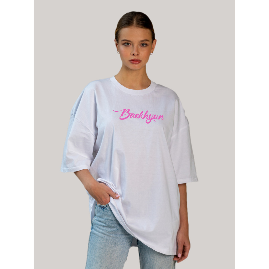 Camisa Camiseta T-shirt Oversized K-pop Baekhyun Fã EXO Coreano Feminina Masculina Dorama Streetwear Look Tumblr ARMYs