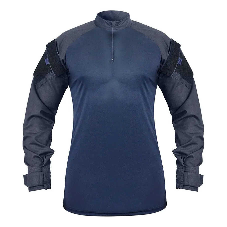 Combat Shirt Camisa Tática gandola Azul Noturno Padrão  Profissional Rip Stop Gcm  punho regulável