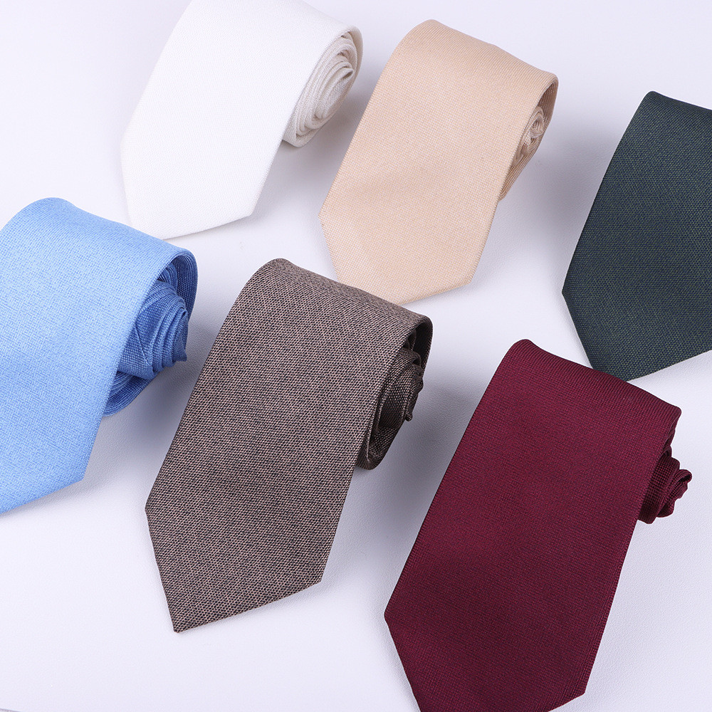 Gravata masculina de cor lisa de 8 cm, terno Formal de cavalheiro, vestido de terno de negócios, chave baixa, gravata de