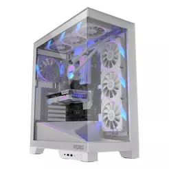 Gabinete Gamer Branco Aquário Mid Tower Pcyes Forcefield Flow White Ghost - Gfffwg