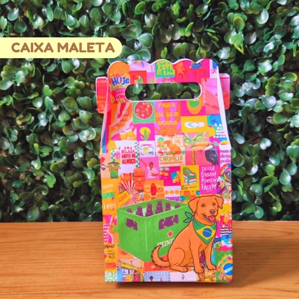 Detalhes do Caixa Maleta Brasilidade Personalizados | Lembrancinhas | Festa infantil | Aniversário | (PEGUE E MONTE)