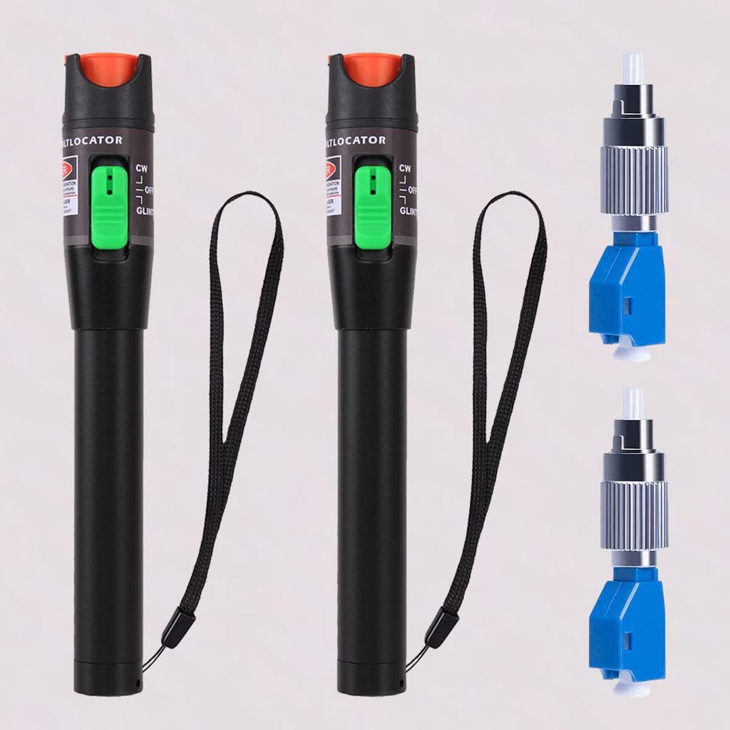 2PCS Localizador Visual de Falhas, Kit Testador VFL - Inclui Adaptador de Conector FC Macho para LC Fêmea de 9/125um e C