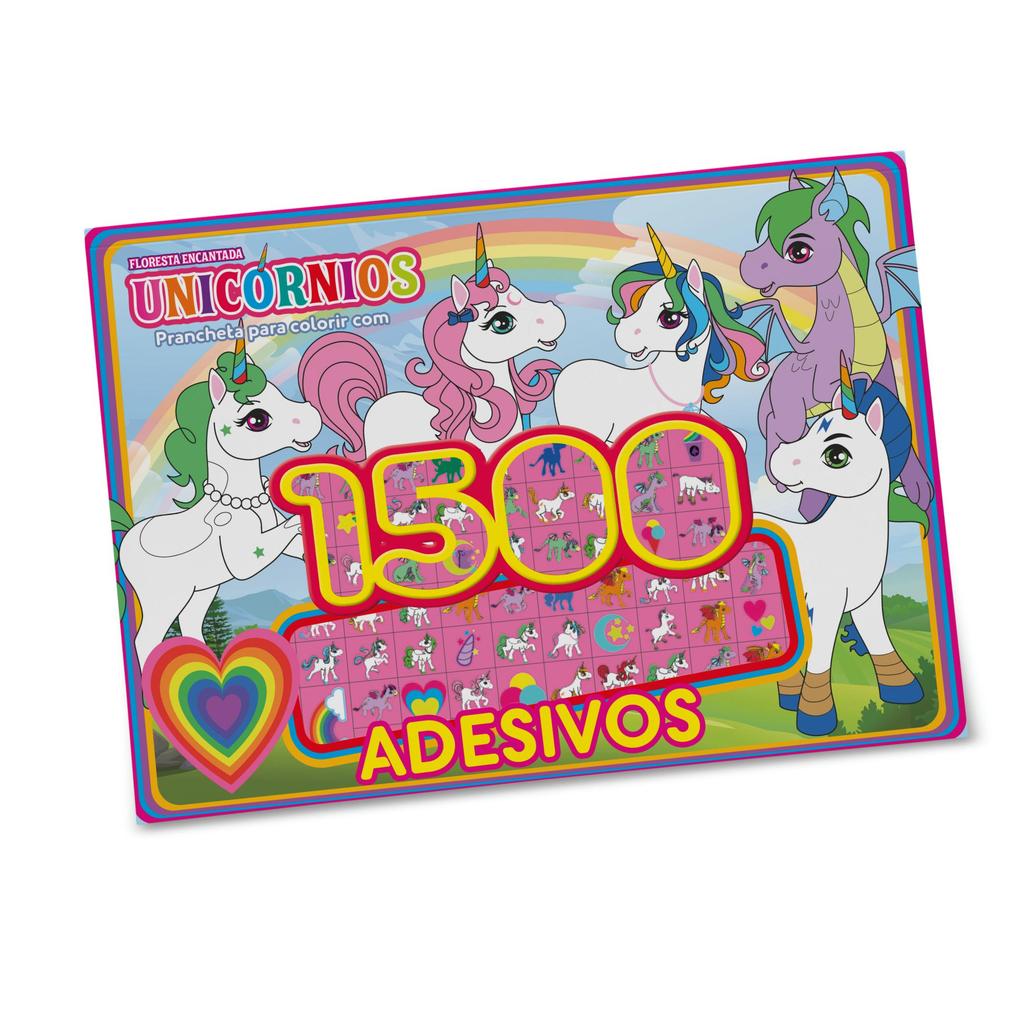 Floresta Encantada Prancheta para Colorir com 1500 Adesivos │Livros ABC