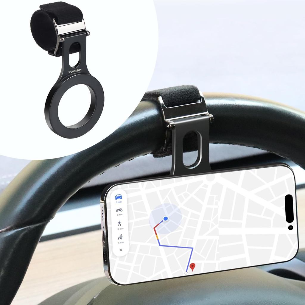Suporte Magnético para Telefone para Tesla, Suporte para Volante Telefone MagSafe, Compatível com iPhone, Samsung e