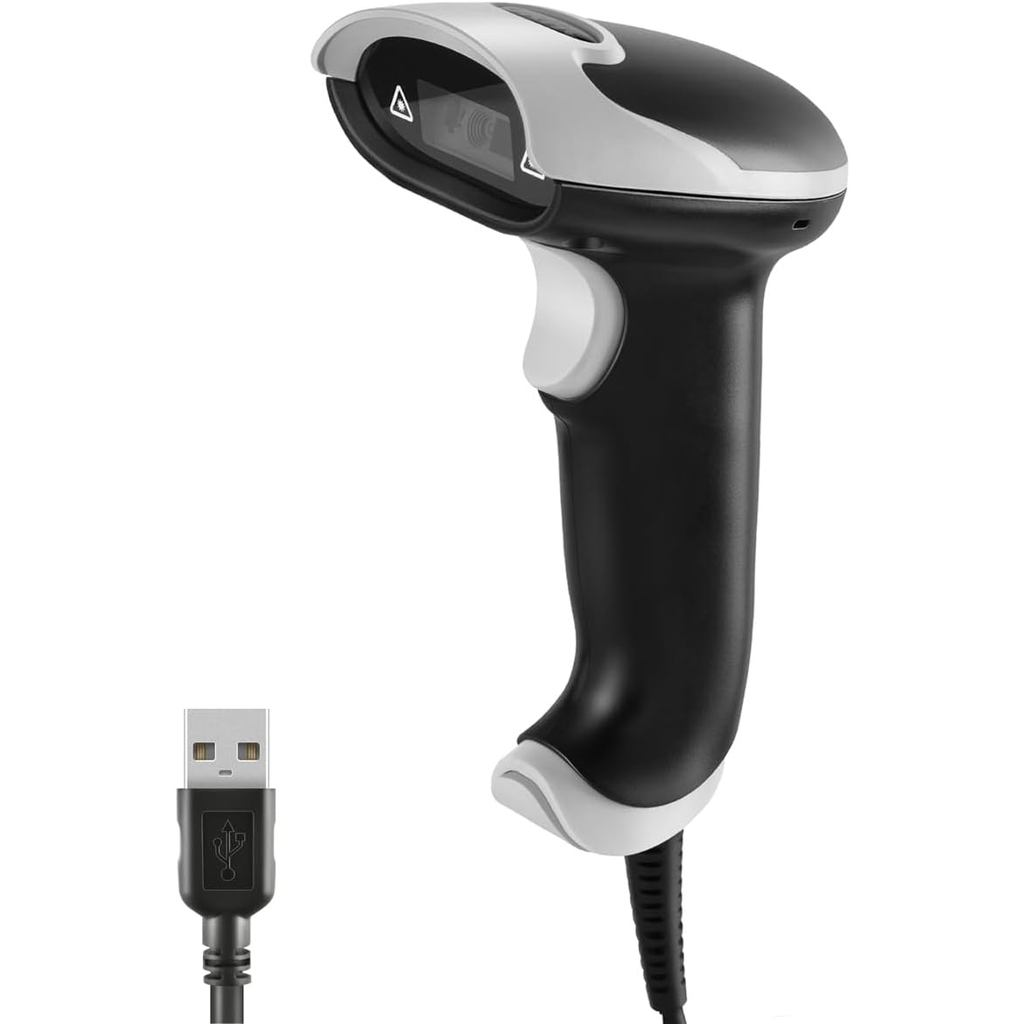 Leitor de código de barras 2D, scanner de código QR portátil USB com conexão cabeada, leitor de código de barras 1D PDF4