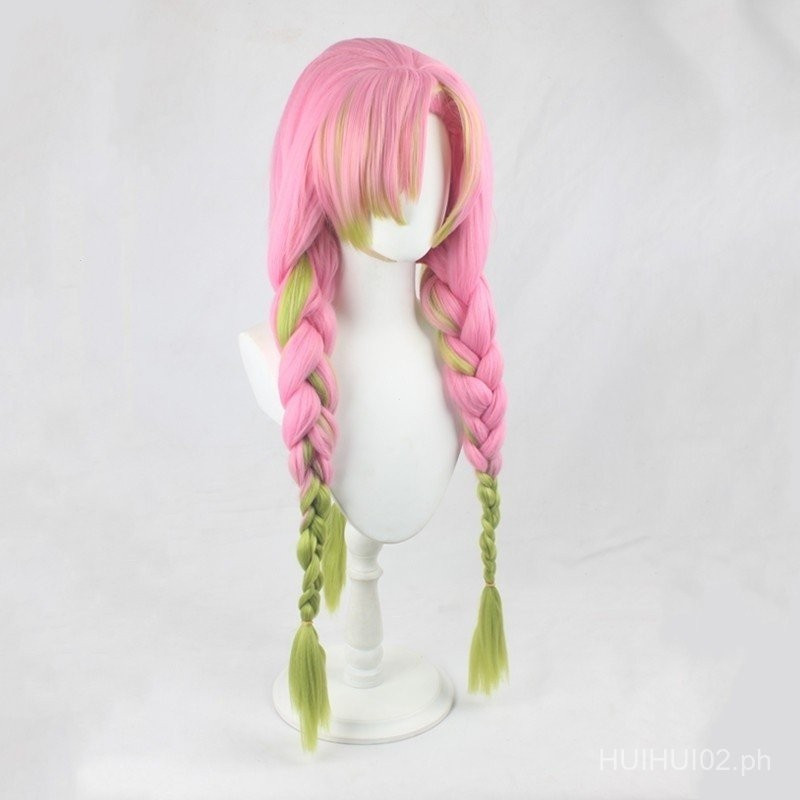 Perucas de Cosplay Mitsuri Anime Demon Slayer: Kimetsu No Yaiba Kamado YJLD 123
