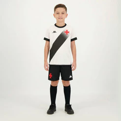 Kit Juvenil Vasco Supporter Graphik Branco e Preto
