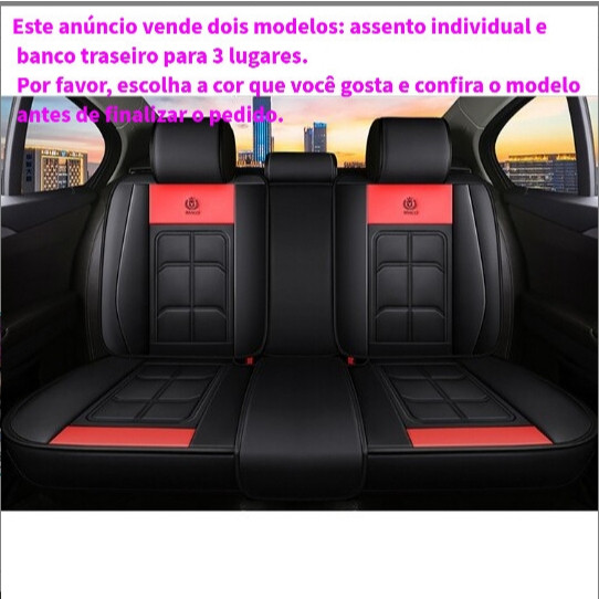 Capa Universal para Banco de Carro Individual |     Couro PU à prova d'água |     Compatível com Airbag |     Opção de B