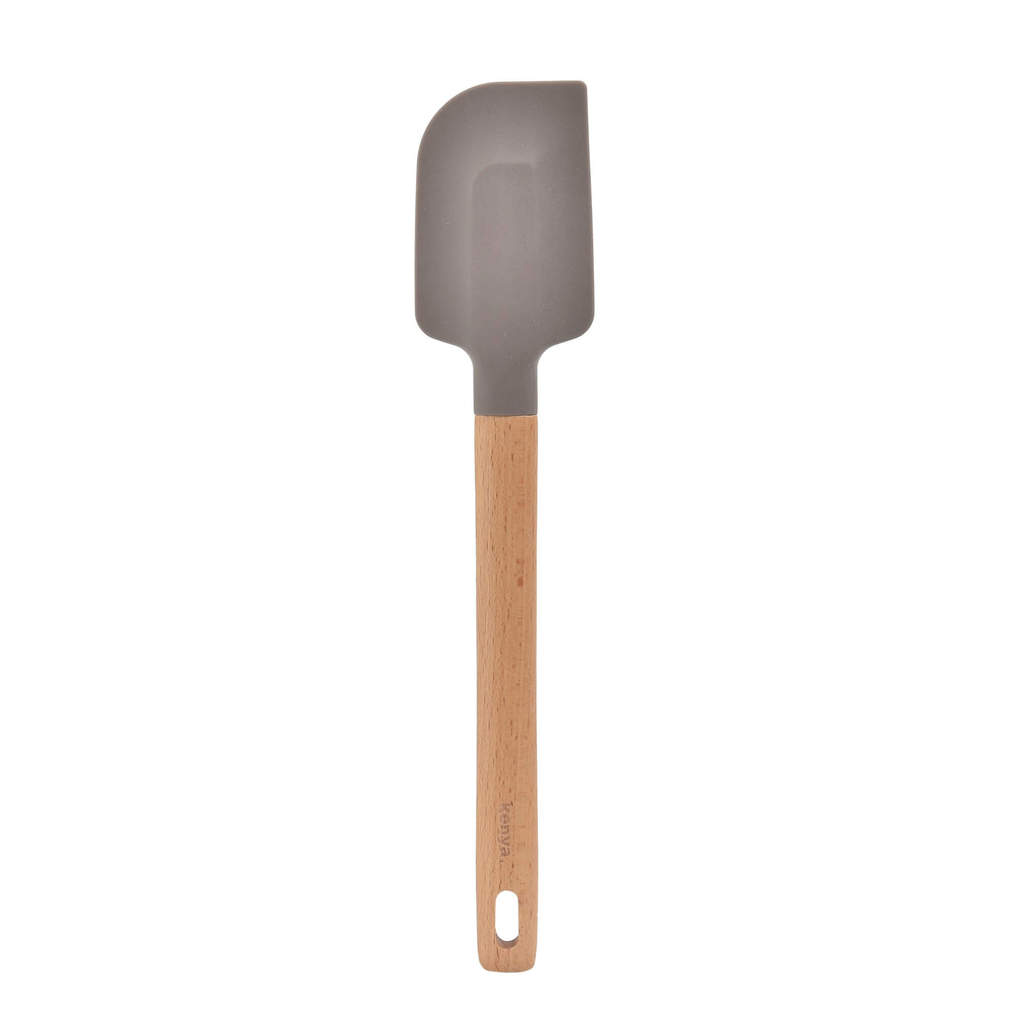 Espátula Pão Duro em Silicone com Cabo de Madeira Kenya Cinza