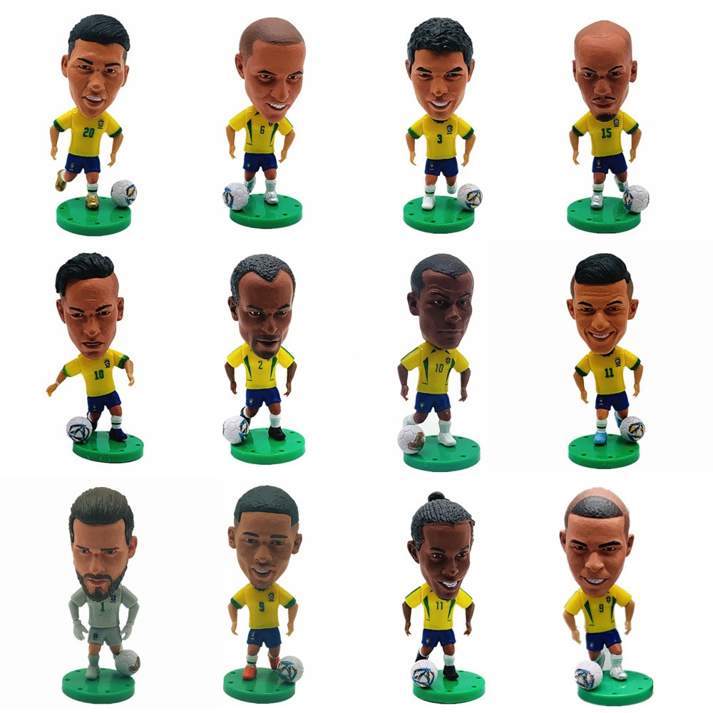 Copa De Futebol 2022 Figuras Brasil Ronaldo Coutinho Cafu Neymar Carlos Pato Roerusiho Thiago Silva Roberto Firmino