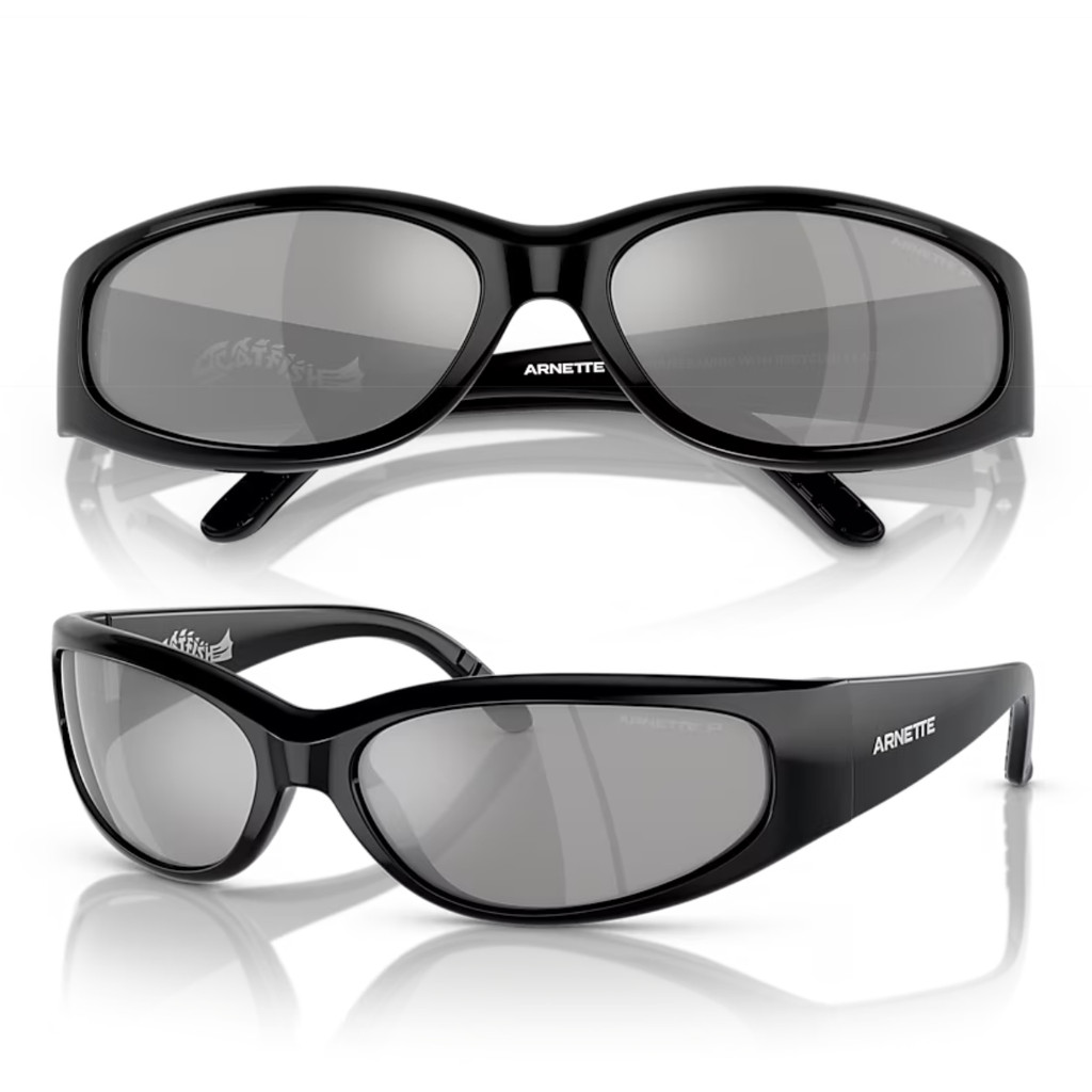 Óculos de Sol Arnette Catfish Preto Polarizado AN4302 Tamanho 62