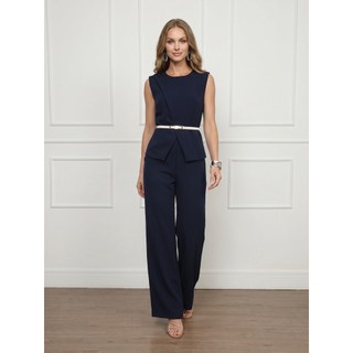 Conjunto Feminino Social –  Regata Gola Redonda e Calça Reta em Alfaiataria Para Ocasiões Formais ou Casuais