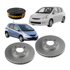 PAR DISCO DE FREIO VENTILADO DIANTEIRO FREMAX PARA HONDA FIT 1.4 1.5 8V 16V