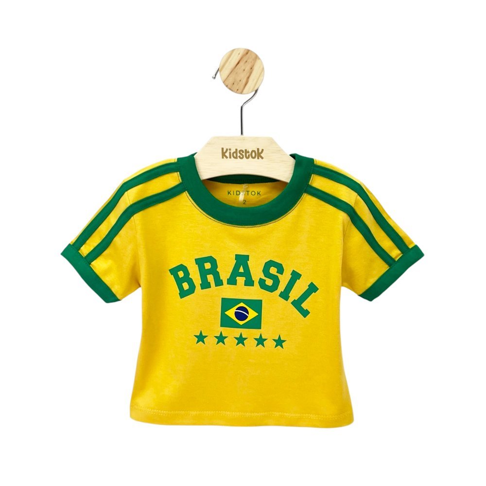 Blusa Menina Malha Copa Brasil - Kidstok