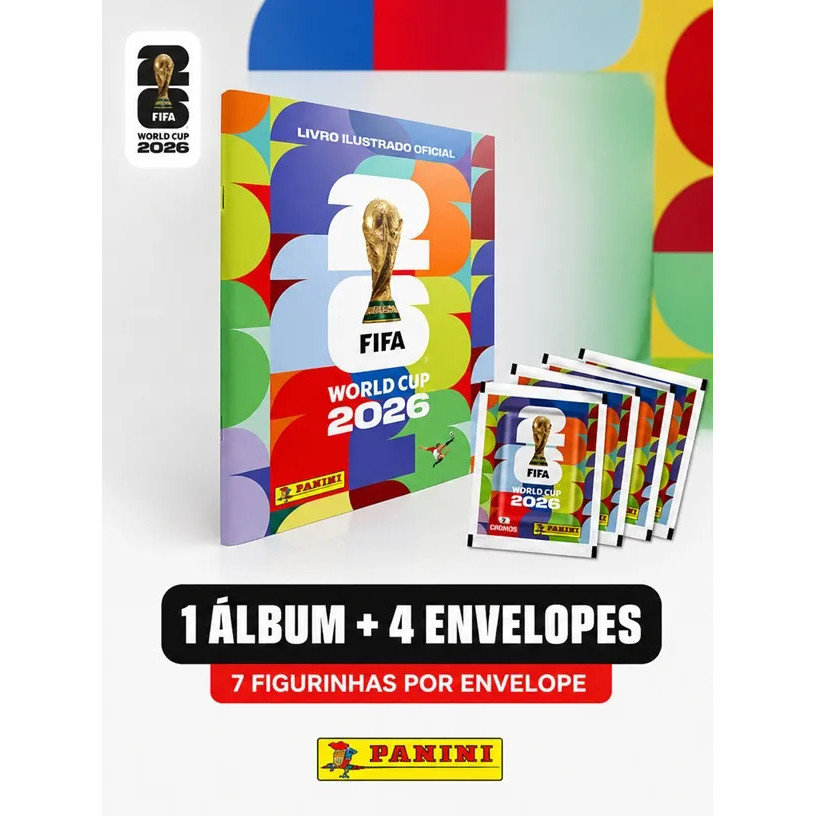 Álbum Oficial Copa Do Mundo Fifa 2026 + 4 Envelopes