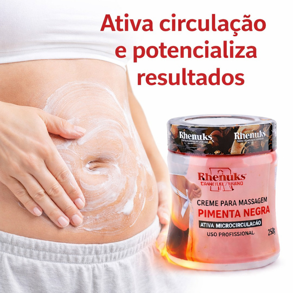 Creme Termogênico auxilia Redução De Medidas Pimenta Negra Queima Gordura 200g