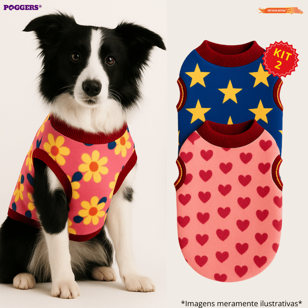 Kit 2 Roupinhas Soft Inverno Para Cachorro Pet Pequeno Porte a Grande Porte Roupa Inverno