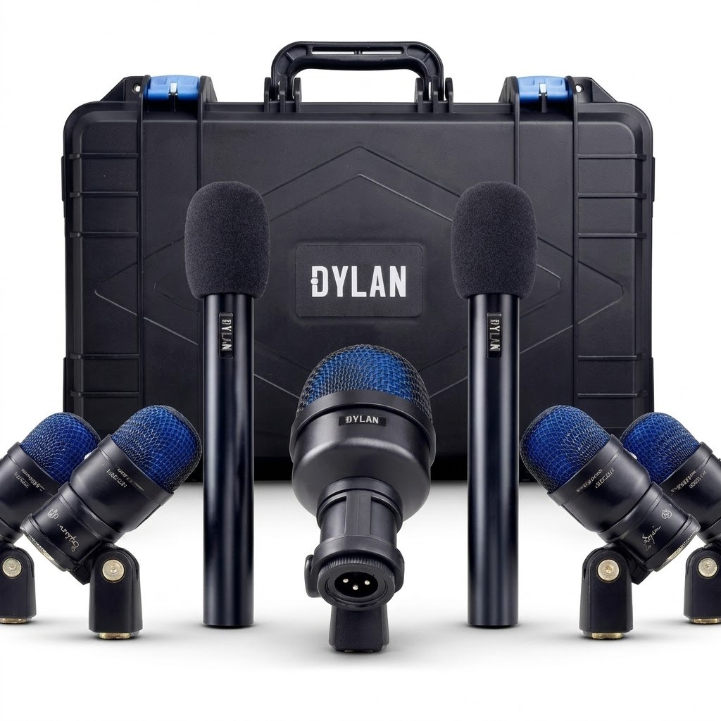 Kit Microfone Bateria Dylan DDX-7000 7 Peças Case