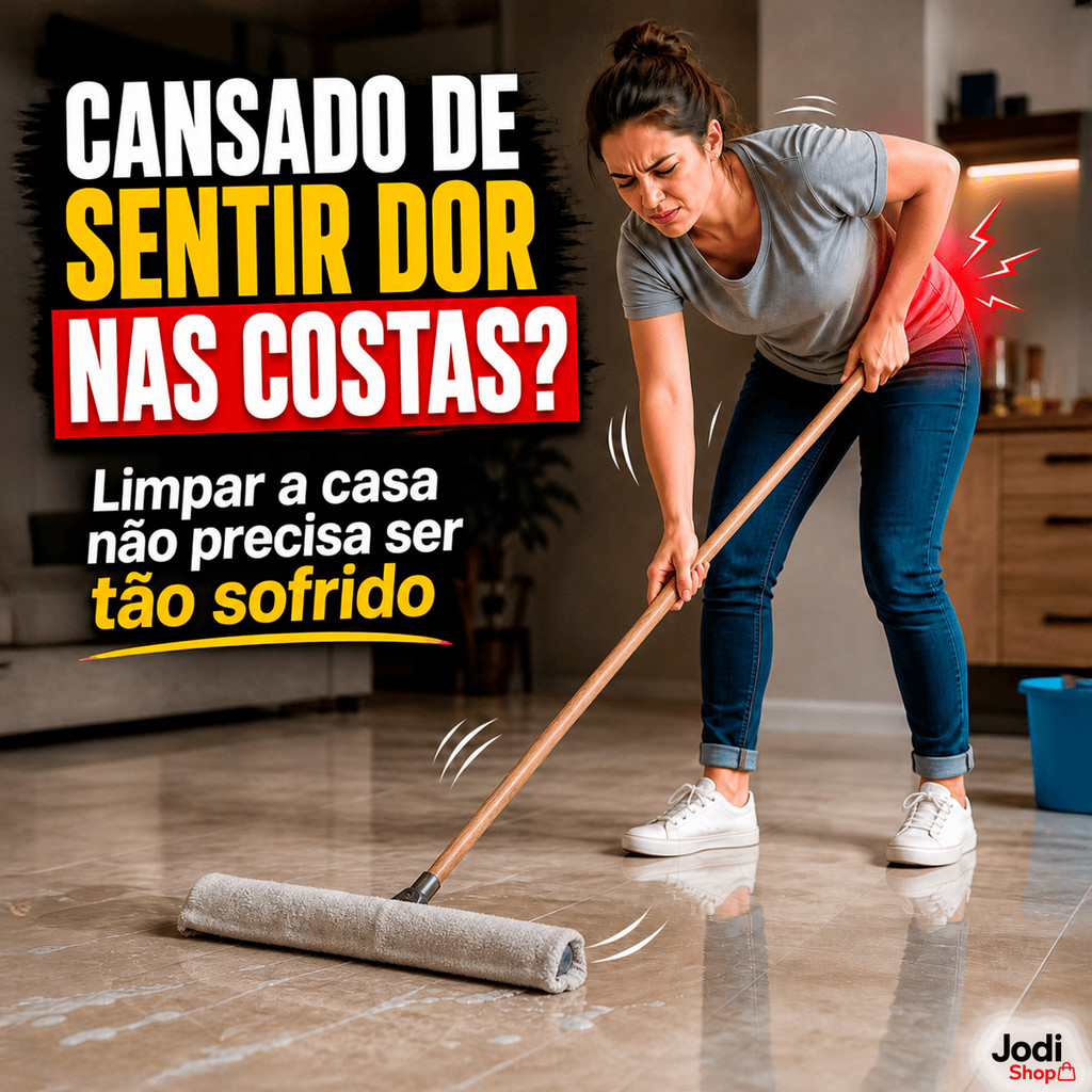 Flat Mop com Balde Multiuso Prático para Limpeza de Pisos e Vidros