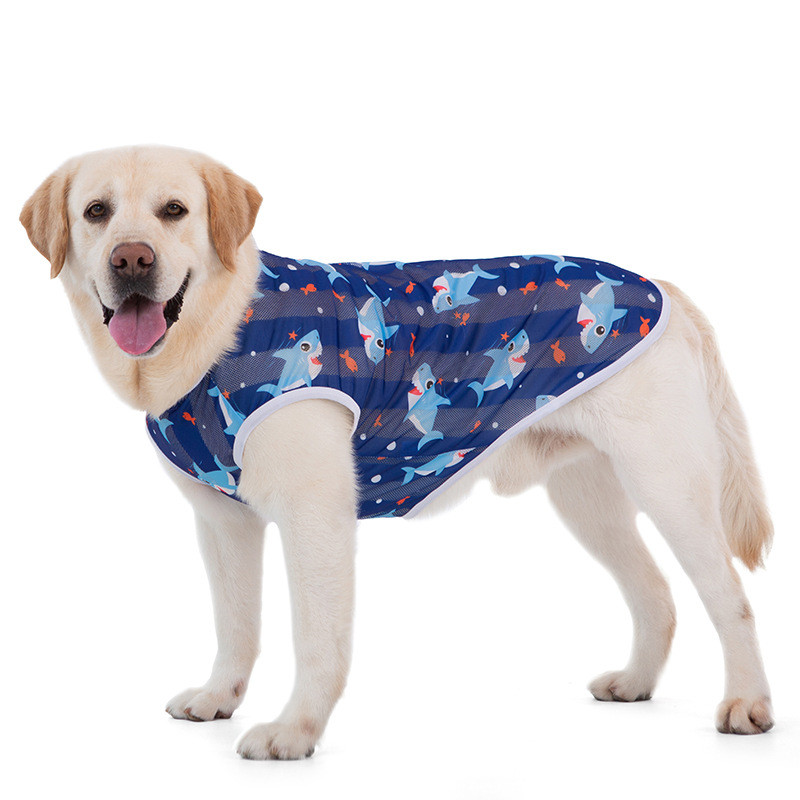 Verão fino Pet colete Golden Retriever Labrador respirável legal colete cão protetor solar roupas