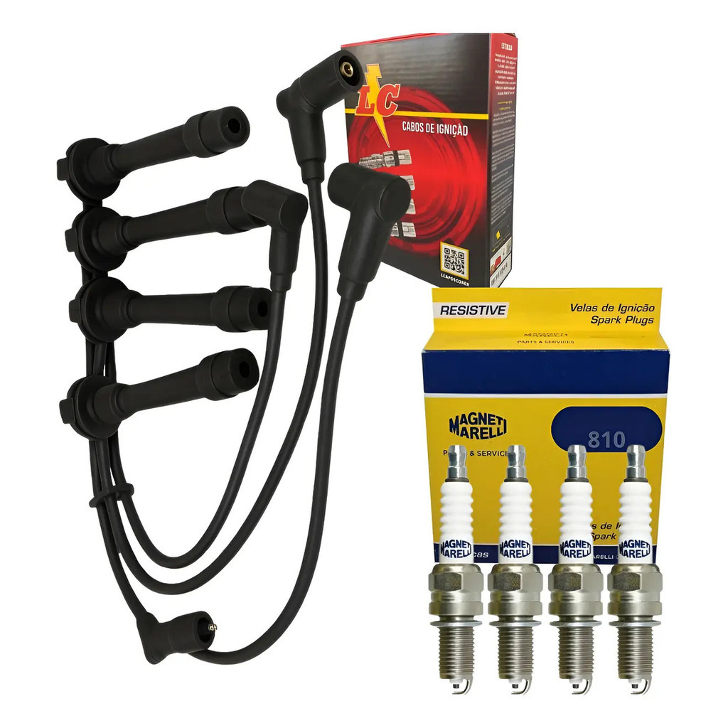 Cabos Lc + Velas  Doblo Palio Siena 1.0 1.3 16v Motor Fire Preto