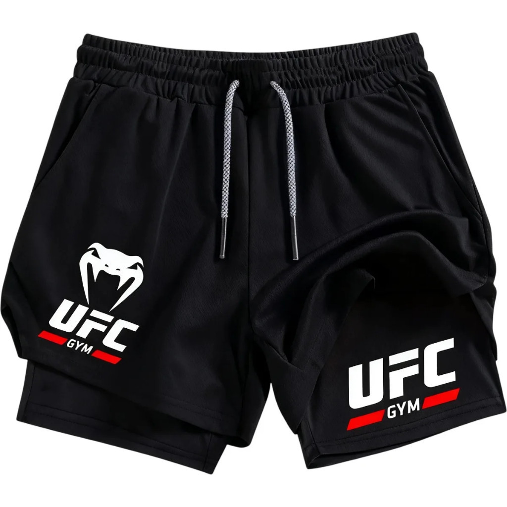 Short 2 em 1 Compressao Academia Ufc Snake Fight Muay Thai Anime Gym Bodybuilder