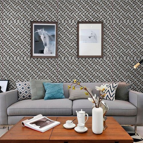 Papel Parede 5M Adesivo Zig Zag PVC Lavavel Geometrico Textura Decoracao Parede Sala Quarto