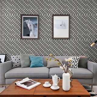 Papel Parede 5M Adesivo Zig Zag PVC Lavavel Geometrico Textura Decoracao Parede Sala Quarto