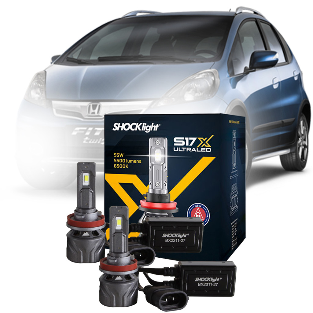 Kit Lampadas Ultra LED S17x Anti Erro Painel Honda Fit 2009 2010 2011 2012 2013 2014 Farol de Milha