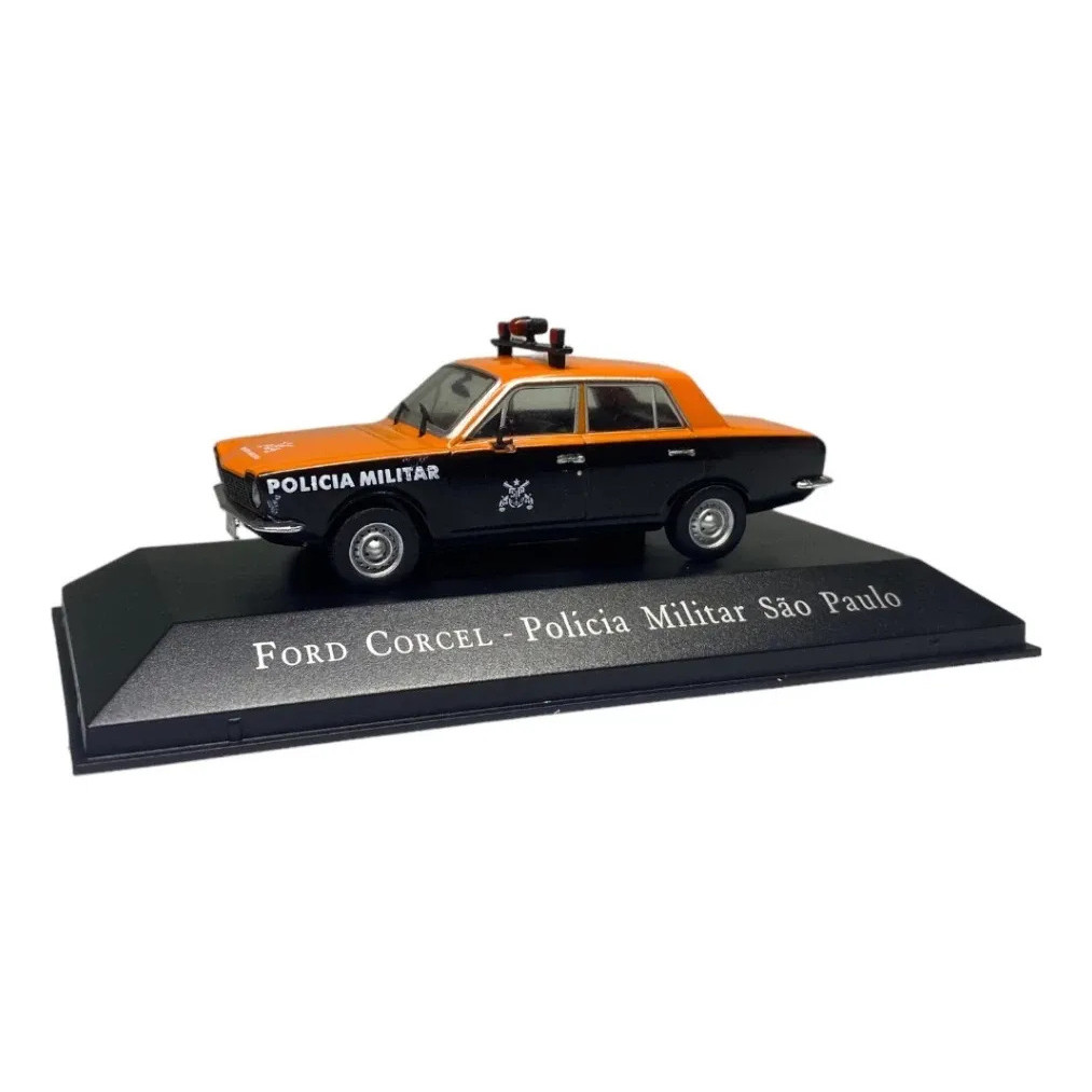 Miniatura Ford Corcel Policia São Paulo 1968 1:43 Ixo Laranja