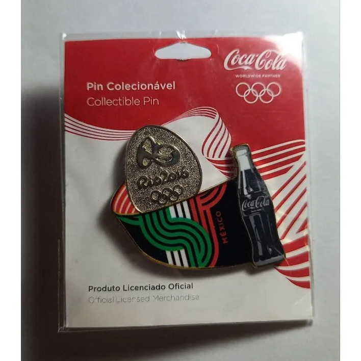 Pin Coca-cola Oficial Rio 2016 - México - Elimatec Moedas