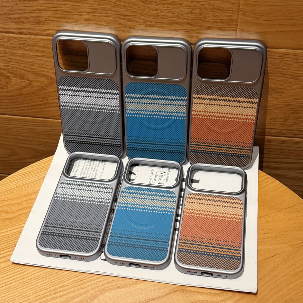 Adequado para Apple 17 Pro Max Nova capa de telefone com padrão Kevlar, Apple 17 Pro Forte magnético simples padrão de f