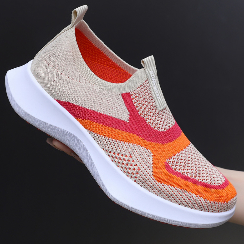 Sapatos casuais femininos primavera sapatos femininos All-Match respirável malha sapatos de sola macia não cansado desli