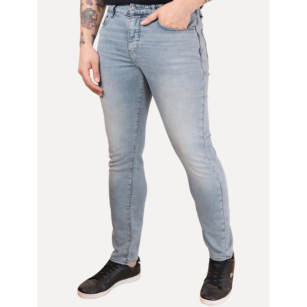 Calça Jeans Armani Exchange Original Masculina J14 Slim Fit Azul Claro