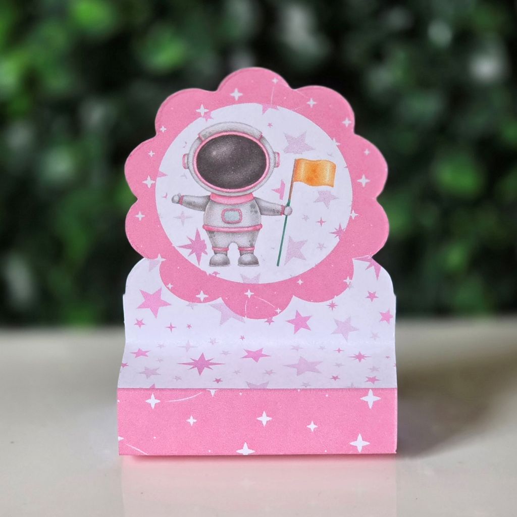 Porta bis duplo Astronauta MENINA - PEGUE E MONTE - PRONTA ENTREGA festa lembrancinhas mimos decoração personalizados