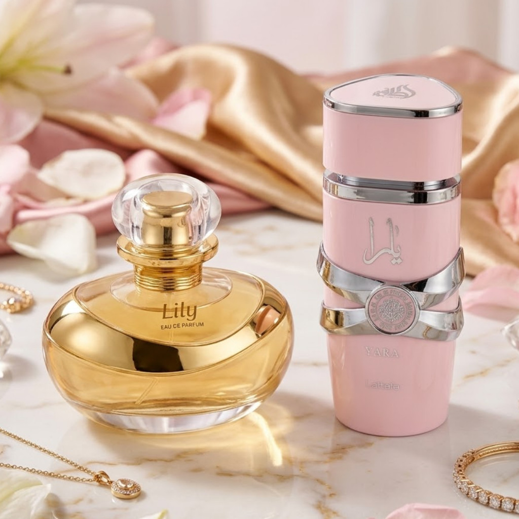 Kit Perfumes Femininos Liillyy e Yara Eau de Parfum Fragrância Doce Elegante Alta Fixação