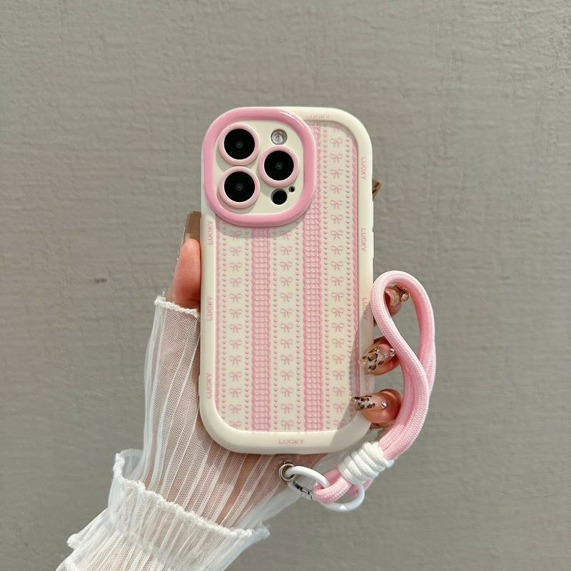 Capa para Redmi 12C 13C POCO X3 X6 Pro Note 12 13 14 Laço rosa Silicone Anti-cho
