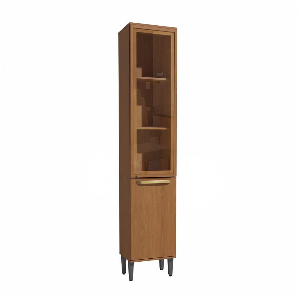 Cristaleira 2 Portas de Vidro 40cm Elara Kappesberg Canela