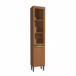 Cristaleira 2 Portas de Vidro 40cm Elara Kappesberg Canela