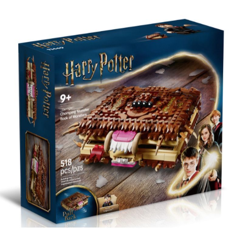 518 peças livro monstro mordedor compatível com Lego Harry série mágica montagem educacional diy bloco de construção bri